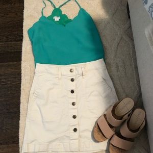 Jcrew button- front skirt.